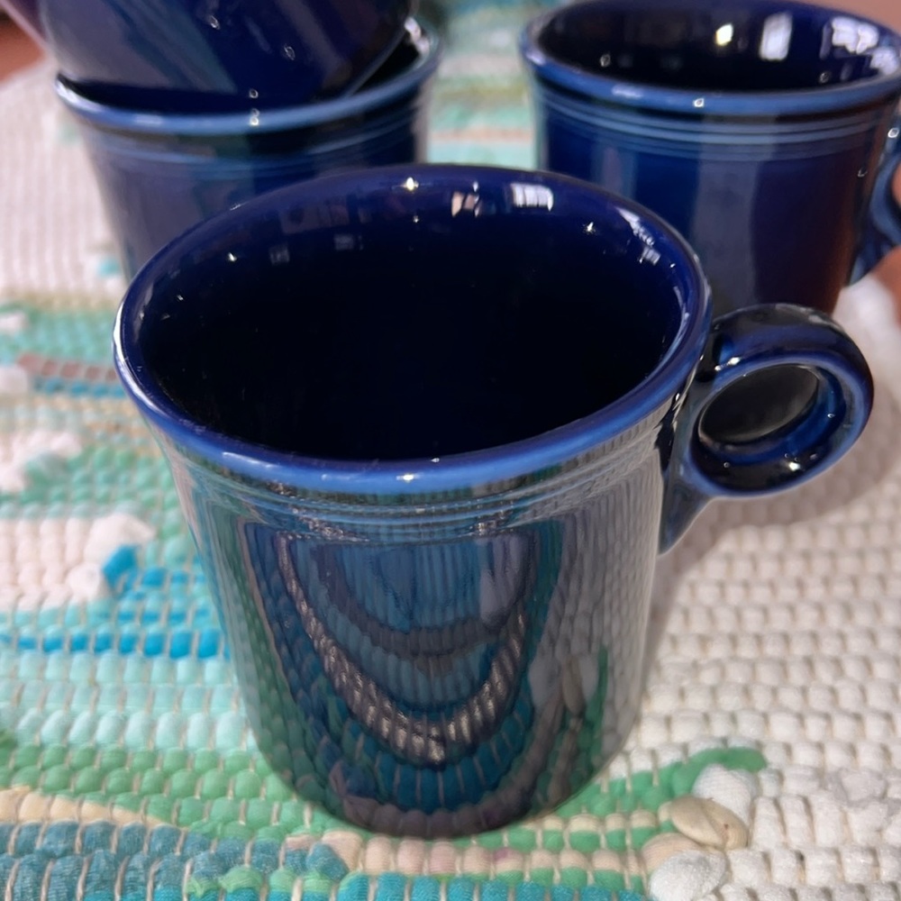 Fiesta Ware Cobalt Blue O Ring Handle Coffee Mug HLC USA Homer Laughlin